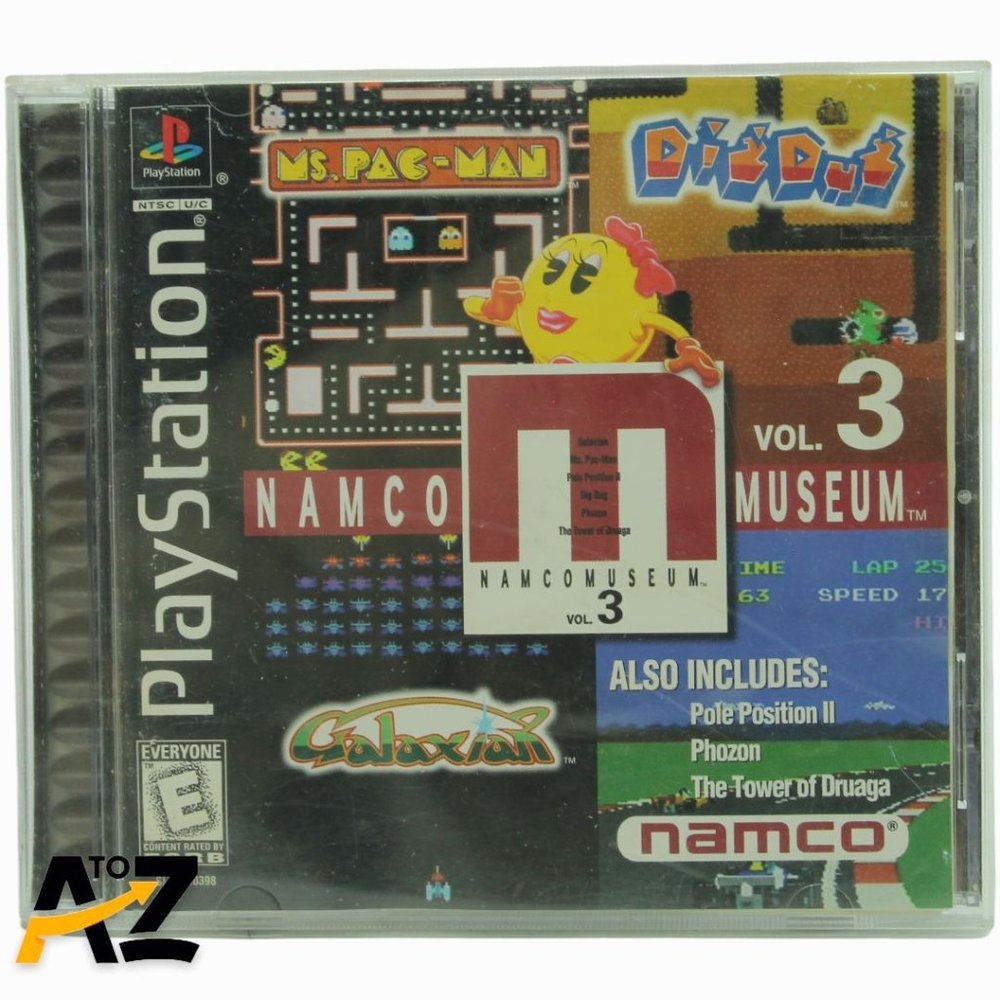 Playstation 1 PS1 Namco Museum Vol. 3 Galaxian, Ms. Pac-Man, Dig Dug Black Label